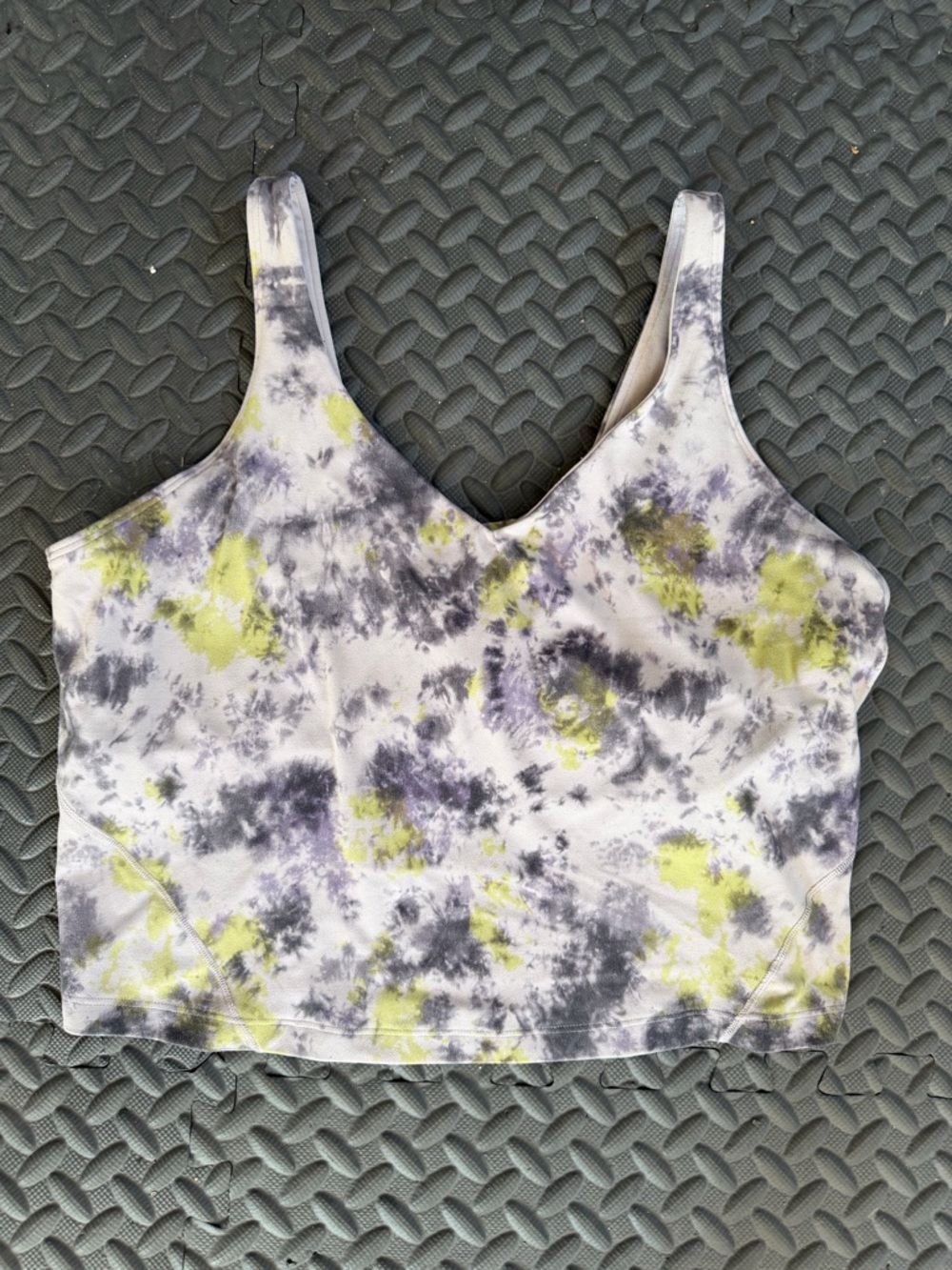lululemon athletica Tie-Dye V-Neck Crop Tank - green, purple, Gray